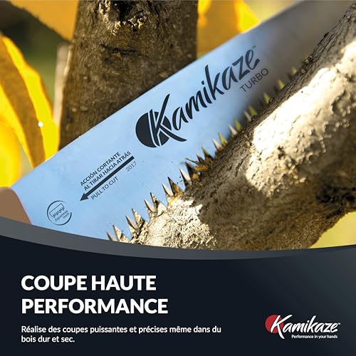 KAMIKAZE Scie d'élagage KM S-330 MAX. 80mm Ø. Livré avec étui. Acier SK-4 denté japonaise. Scie courbée. Fabriqué et conçu en Espagne – Image 6
