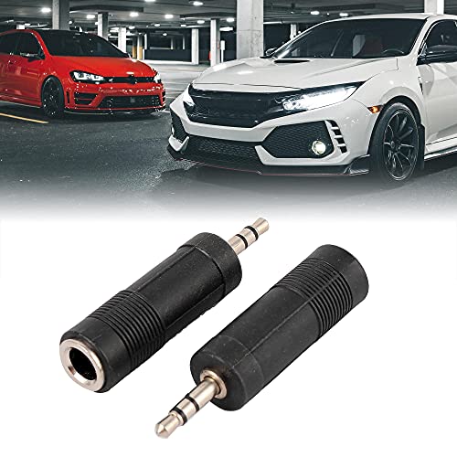 Conector de audio uxcell 6.35mm hembra a 3.5mm macho x2 miniatura 2