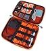 LoaferUp Travel Organizer Electronics Cord Organizer Case, Cable Management Case, Universal Double Layer Travel Bag, Portable Cable Accessories Organizer with Carrying Strap, Grey/Orange