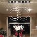 Siljoy L39" X W8" X H39" Rectangular Crystal Chandelier Rain Drop Design LED Lighting Fixture