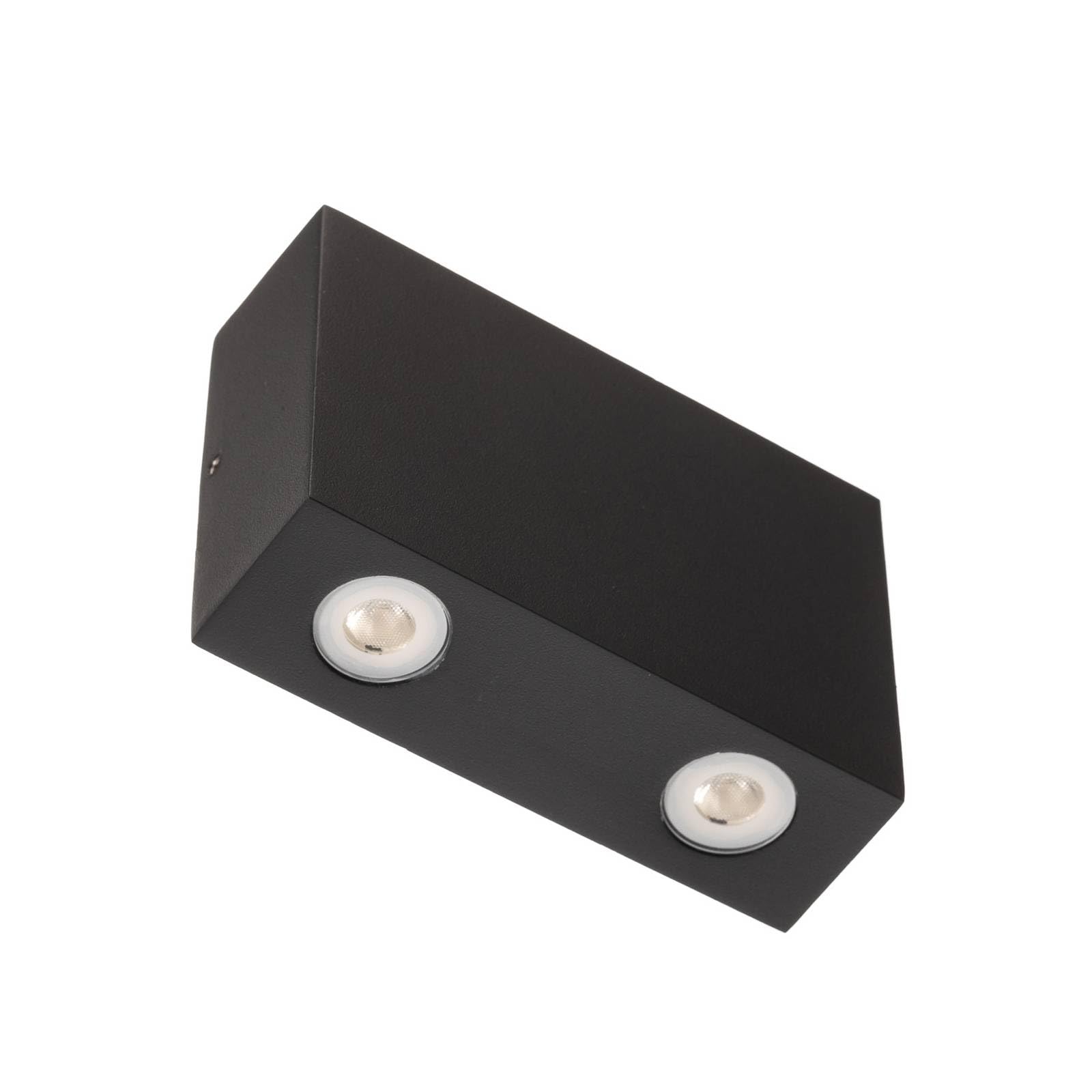 Lucande LED Outdoor Wall Light Henor (Modern) in Black Made of Aluminium (4 Light Sources,) from wall lamp for Exterior/Interior Walls, House Terrace und Balcony
