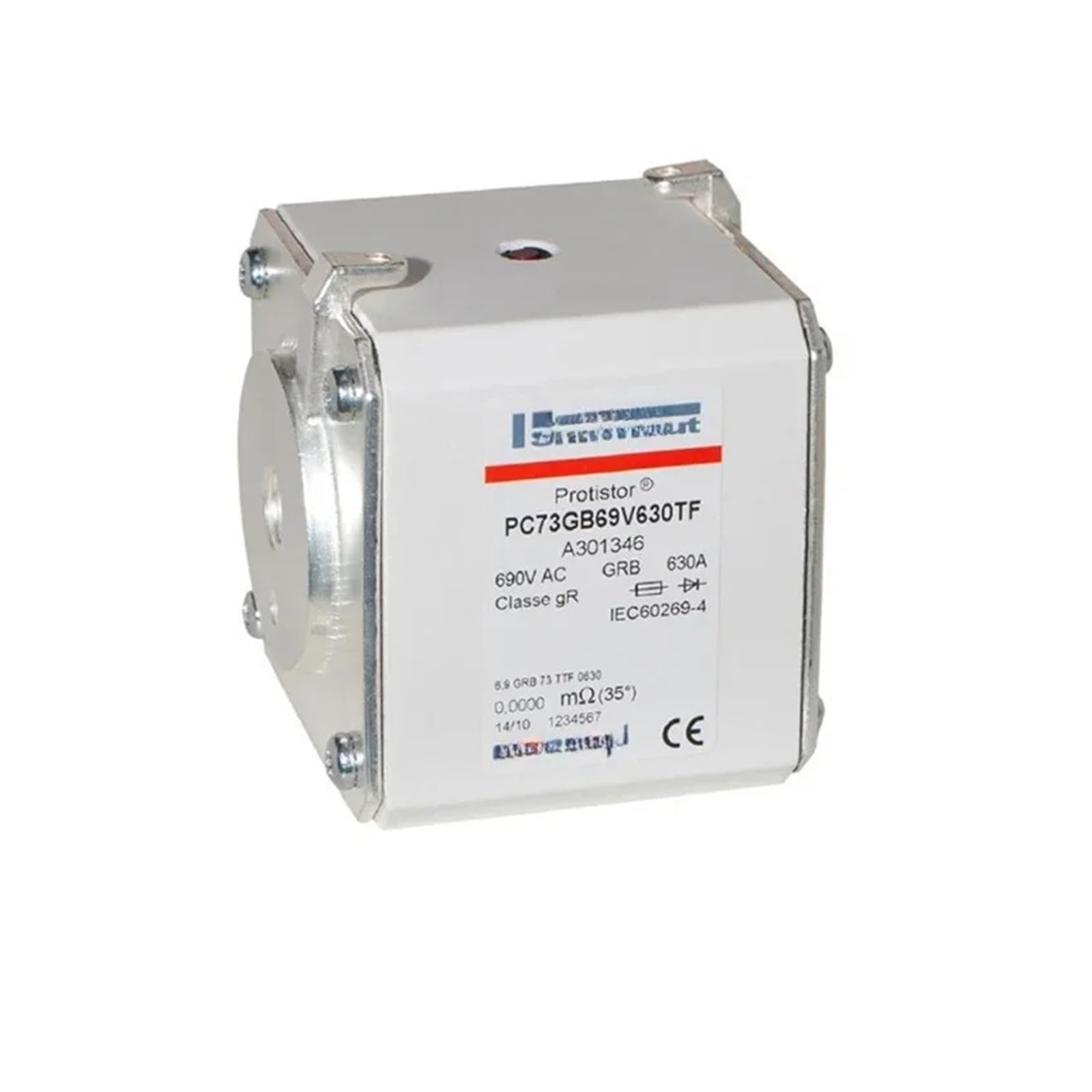 Fusible PC73GB69V500TF pour remplacer la cartouche grillée d'un onduleur de forte puissance