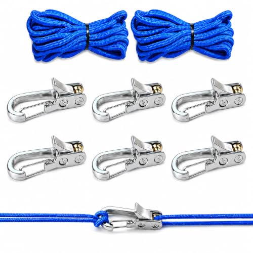 6-Pack Paracord Adjusters ope Tightening Tool & Tensioner Rope with Roller Tensioner Heavy-Duty Tie Down for Camping Tarps Guy Lines Boating & Outdoor Gear