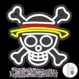 Aukoala One Piece Neon Sign,Luffy Decor Lamp Signs Skull Dimmable Neon LED Lights, with 50 Sticks for Teen Bedroom Birthday Anime Cosplay Decoration (Model A-USB), White,Yellow,Red