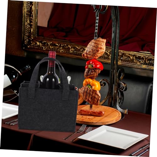 Felt Wine Bag Carrier for Bottles Reusable Grocery Tote for Travel Camping and Picnics Portable Wine Bottle Tote Stylish Design and High Durability2