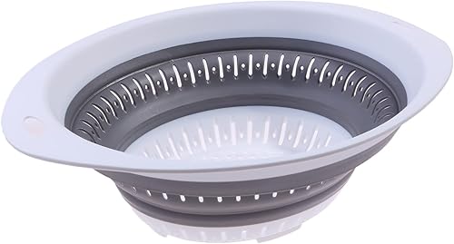Vista 5 de Sevenfly 1 colador plegable, colador plegable, colador de cocina que ahorra espacio, colador plegable de silicona de grado alimenticio con asa, Azul