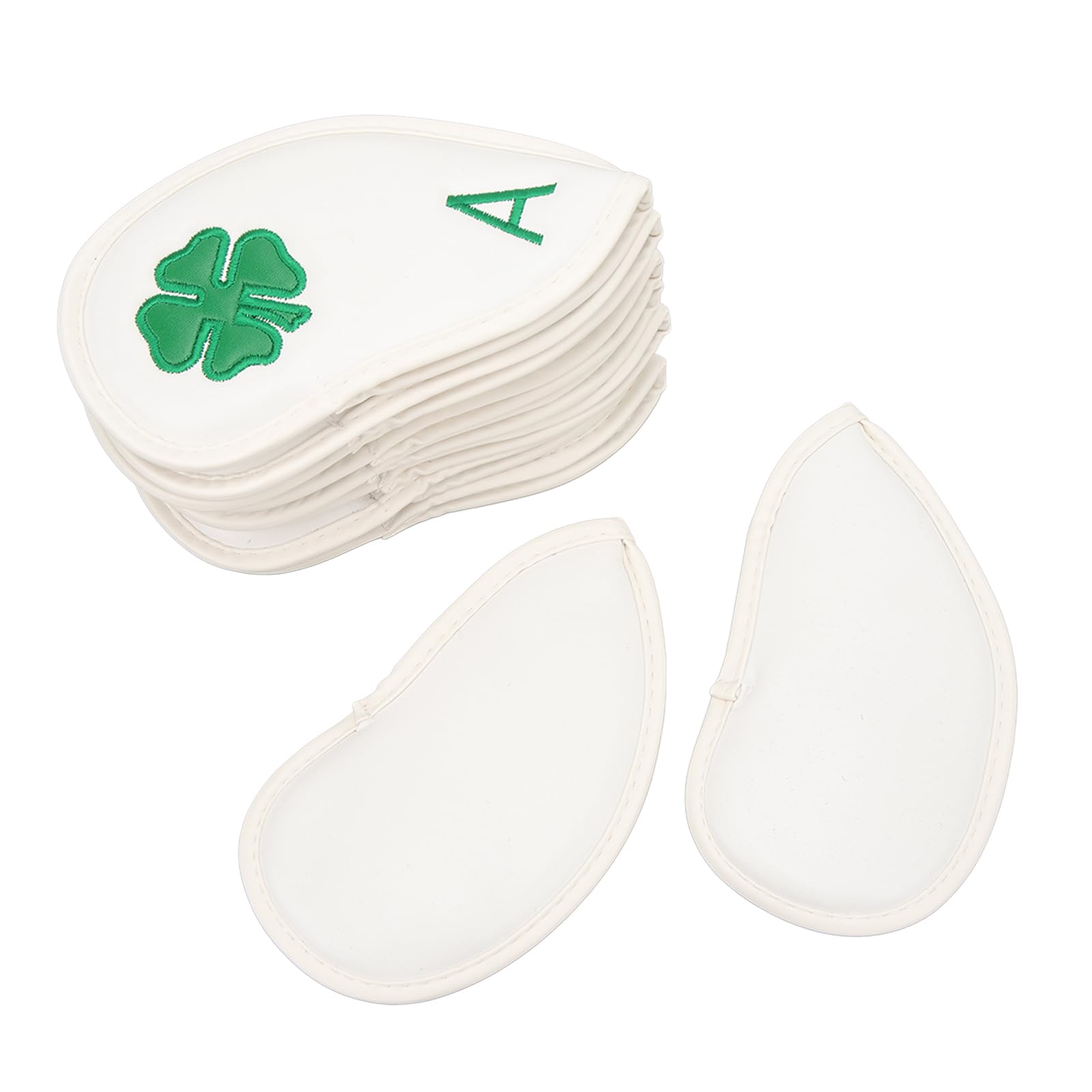 Coperture per Mazze da Golf, 10 Pezzi Coperture per Ferri da Golf Modello Quadrifoglio PU Set di Coperture per Ferri da Golf Delicate Impermeabili per la Maggior Parte delle