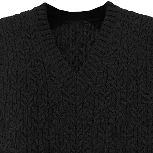 Men's V Neck Knitted Vest Regular Slim Fit Casual Knits Vests Winter Solid Color Sleeveless Male Knit Sweater2