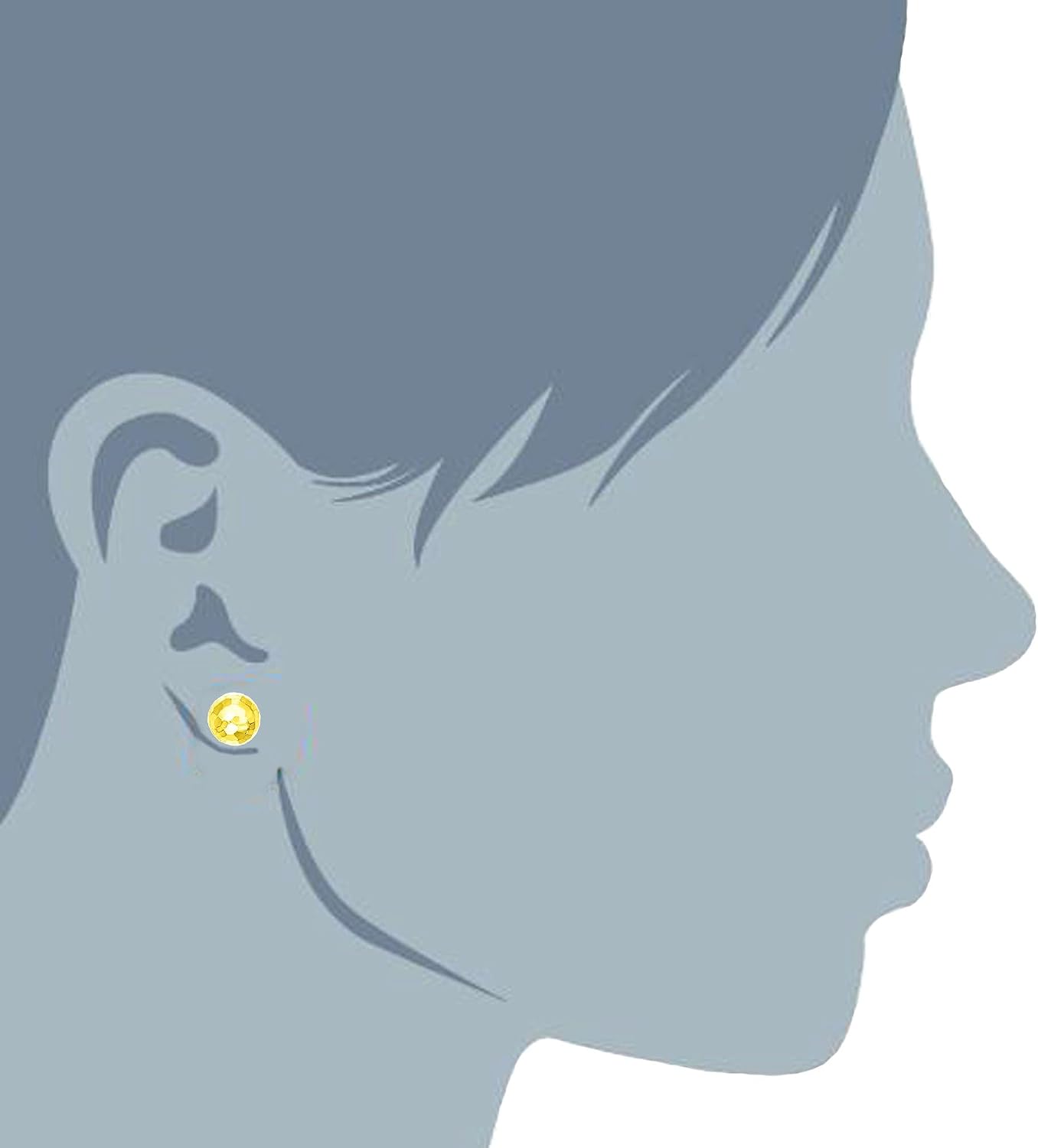 14k Gold Hammered Finish Ball Stud Earrings, 7mm