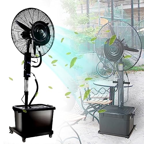 IYUESQ Ventiladores de Piso con Ventilador de nebulización Industrial de Alta Resistencia, Ventilador de nebulización de Pedestal oscilante de 90 °, Ventilador de Piso de pie Industrial c
