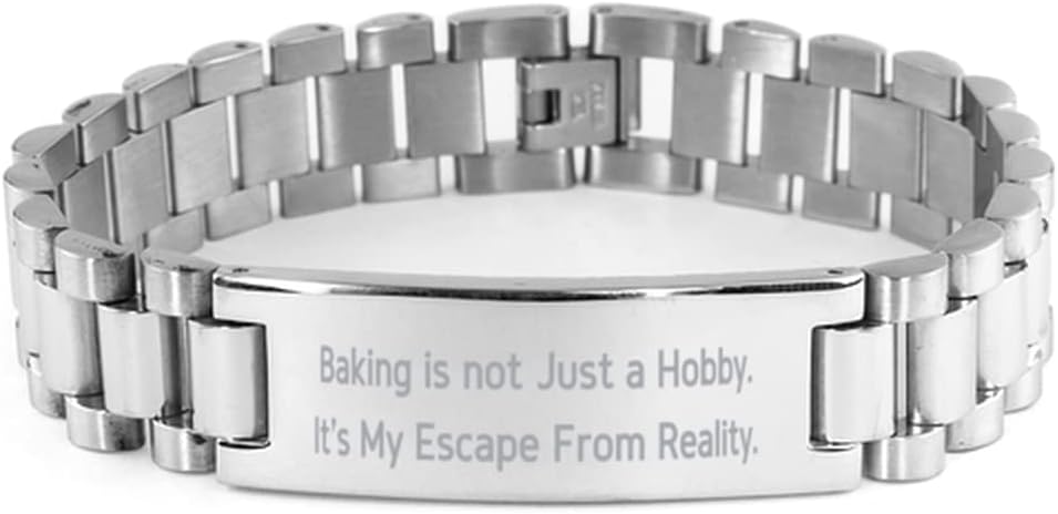 Baking Gifts For Men Women, Baking is not Just a Hobby. It's My, Sarcasm Baking Ladder Bracelet, Engraved Bracelet From Friends, Baking supplies, Cake decorating, Baking kit, Gift for baker, Apron,