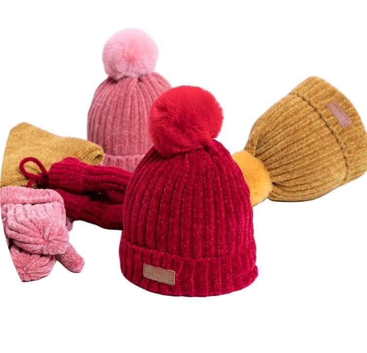 Gorro cálido para niños de invierno ZONTO bufanda guantes de vellón 4