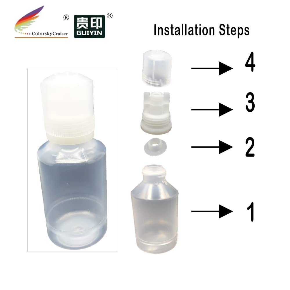 GUIYIN CS-BE70 Empty Bottles for Ecotank 102 103 104 113 111 105 106 ET7750 ET7700 ET2700 ET2750 ET3750 ET4750 ET2710 ET2711 4pcs (140ML)