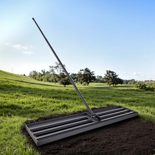 Warmiehomy Garden Rake Lawn Levelling Rake with Adjustable Handle