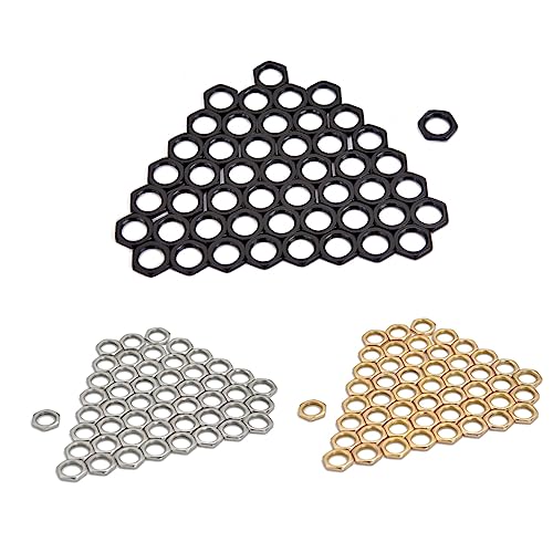 BESTonZON 50 Pack M8 Silver Fine Tooth Nut for Electric Guitar Bass Socket Jack Zinc Alloy Light Thin Nut