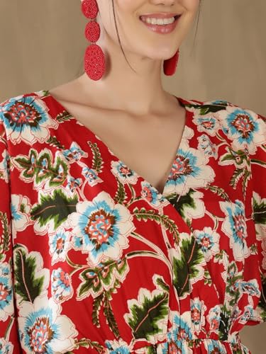 Image of FebQ Elegant & Comfortable Rayon Elastic Dress
