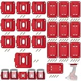 Crivnhar 20 Packs Tool Holder and Battery Mount Holder for Milwaukee 18V, 10 Pack Battery Mounts Rack for 18V Batteries, 10 Pack Drill Tool Hangers Organizer, for Garage/Workshop Storage(w/60 Screws)