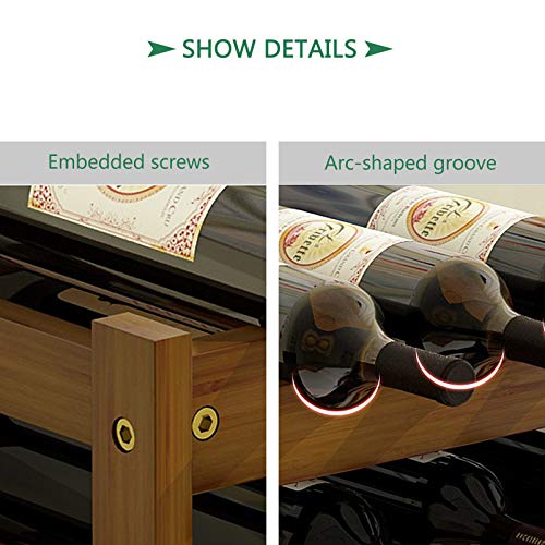 Soporte apilable para botellas de vino de bambú natural miniatura 4