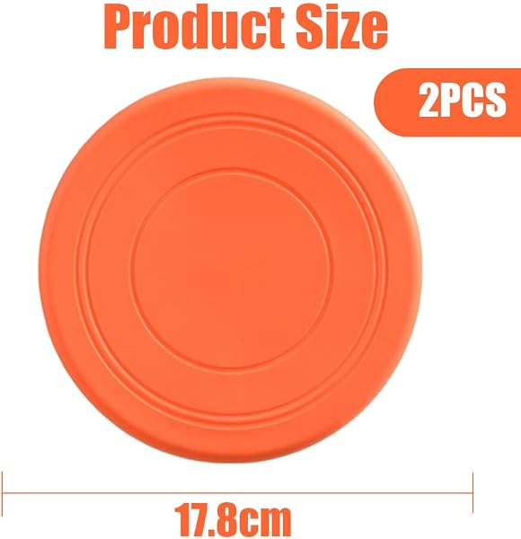Fc'Noqgn 2 Pezzi Disco Volante Antiscivolo Morbido Silicone Giocattoli Genitore e Toddler Tempo Sport all'aperto, Arancio, Rosso - 2
