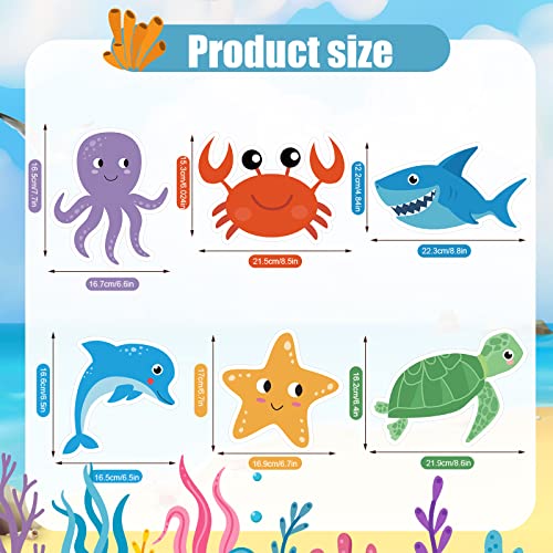 6 Pcs Cruise Door Decorations Magnetic Ocean Sea Animal Car Magnets Fish Fridge Magnets Stickers Dolphin Shark Cruise Door Magnets Decals For Carnival Cruise Refrigerator Door #TOP1