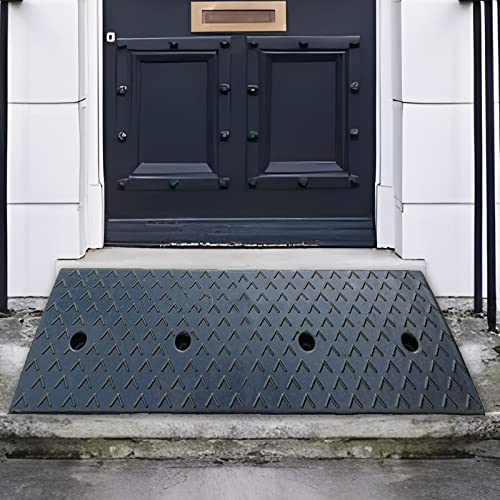 Threshold Ramp, Large Entry Ramp for Doorway, Indoor Outdoor Rubber Threshold Ramp 2 3 4 5 6 Inch Rise, Heavy Duty s Threshold Transition for Home Car/Scoo