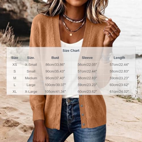 Cardigan Sweaters for Women V Neck Long Sleeve Knit Cardigans Shrug - image 4