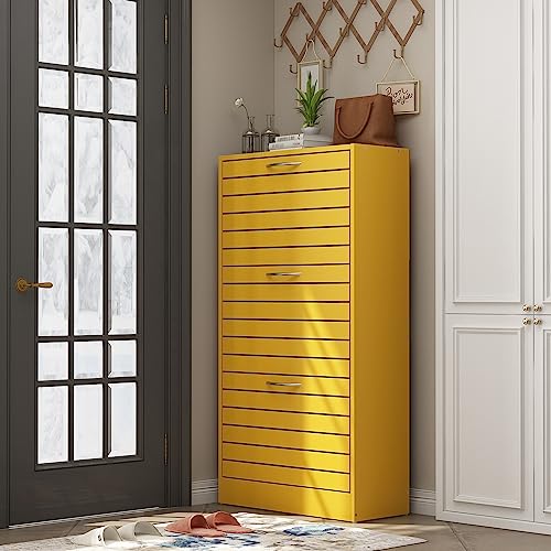 Armoire à chaussures ventilée contre le désordre du couloir avec tiroirs à persiennes