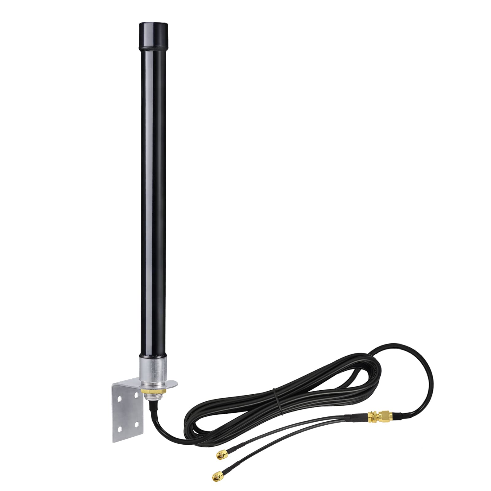 Bingfu Antenna 4G LTE 3G GSM Esterna Fibra di Vetro 5 dBi MIMO SMA Maschio | Montaggio a Parete, Impermeabile, Cavo 3 m, Omnidirezionale, per Router CPE, Modem SIM, Telecamera, Gateway IT Cellulare