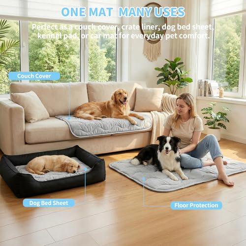 PETZOOKA Dog Cooling Mat Q-Max>0.4 39.4" *27.6" Self Cool Pad for Dogs and Cats with Anti-Slip Bottom, Washable Portable Pet Sleeping Pad for Summer，Larger Size Grey by PETZOOKA - Image 7