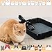 Bokon 50 Pcs 25 Set Disposable Litter Boxes for Cats with Scoop 15.7 x 11.8 x 3'' Plastic Cat Litter Tray Large Kitten Pan for Kitty Rabbit Guinea Pig Hamster Pets Supplies Travel Home Toilet(Black)