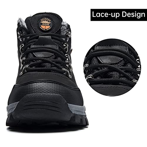 Jinta Shoes Mens Womens Winter Snow Boots Hiking Climping Booties Warm Waterproof Fur Lined Non Slip Leather Ankle US 4-14.52