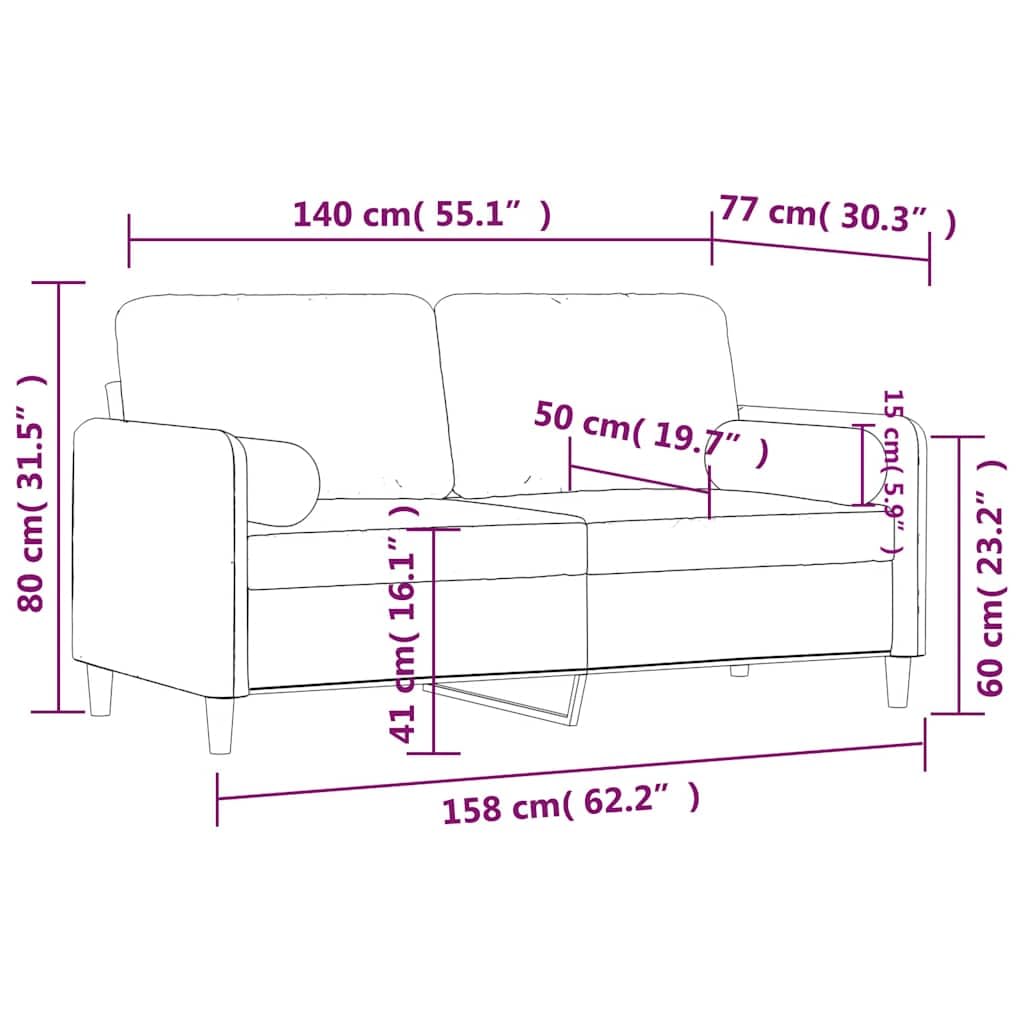 Générique Divano a 2 posti in velluto verde scuro 140 cm con cuscini decorativi, design moderno, struttura in metallo resistente, fodere rimovibili, comode per soggiorno