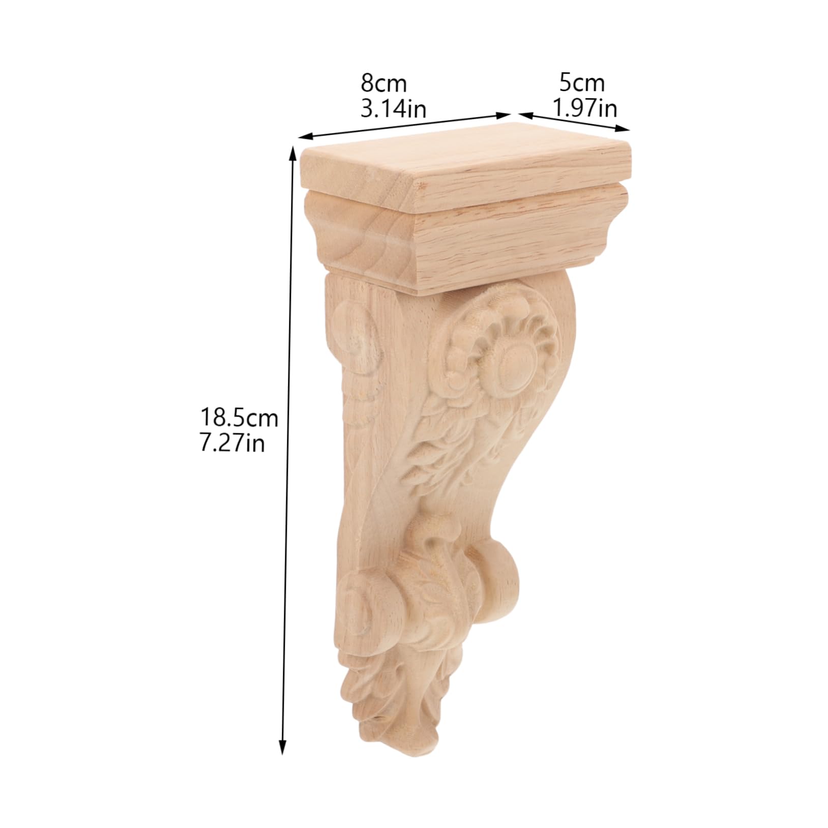 Uonlytech Ménsulas de Madera Talladas Artesanía Intrincada para Decoración Elegante de Muebles y Paredes Superficie Lisa Pintar