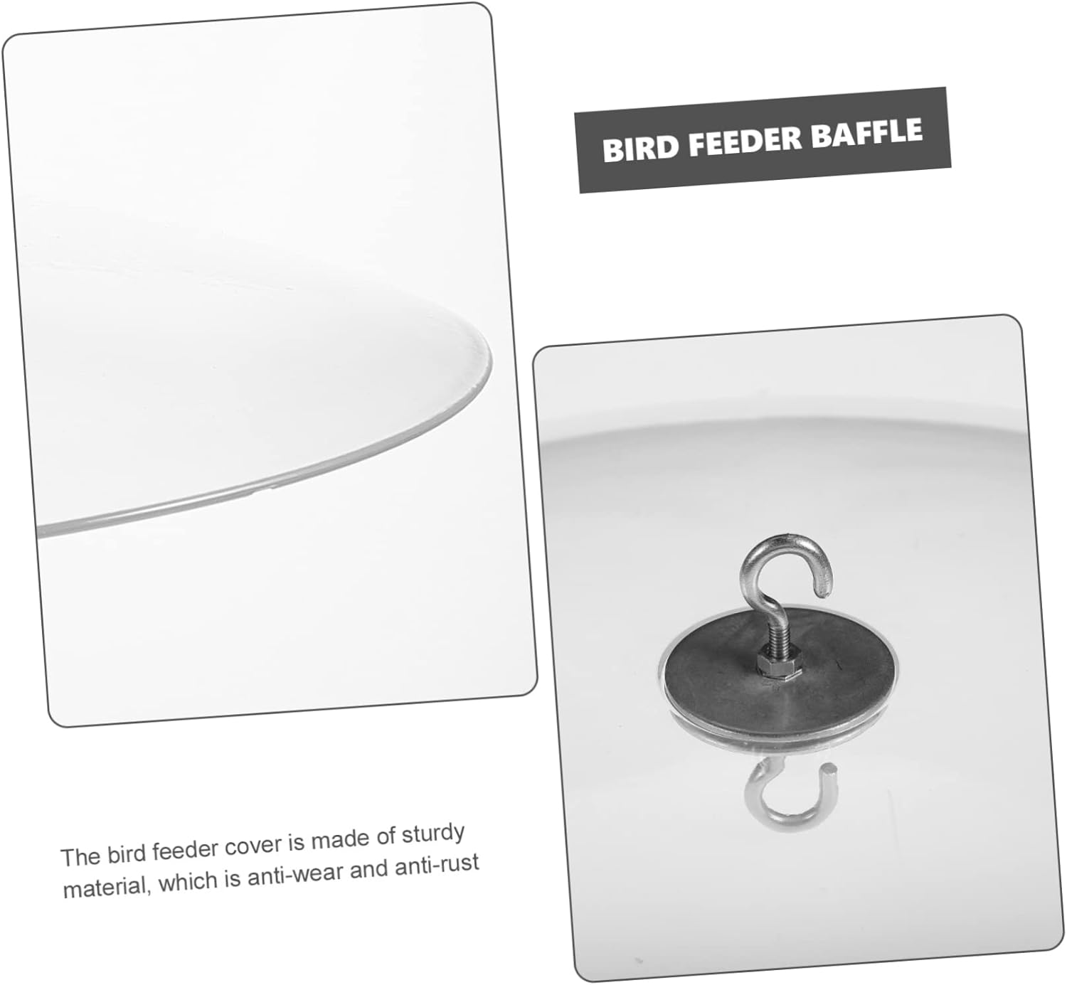 balacoo 2pcs Feeder Protector Dome for Bird Feeders Rain Cover Hanger and Hook for Outdoor Against Rain