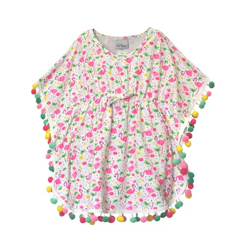 UPF 50+ Baby and Children's Kaia Beach Swim Cover-up | UPF 50+, Highest Certified UV Sun Protection | Triple Brush Soft Fabric | Flamingo Party, 12m/18m
