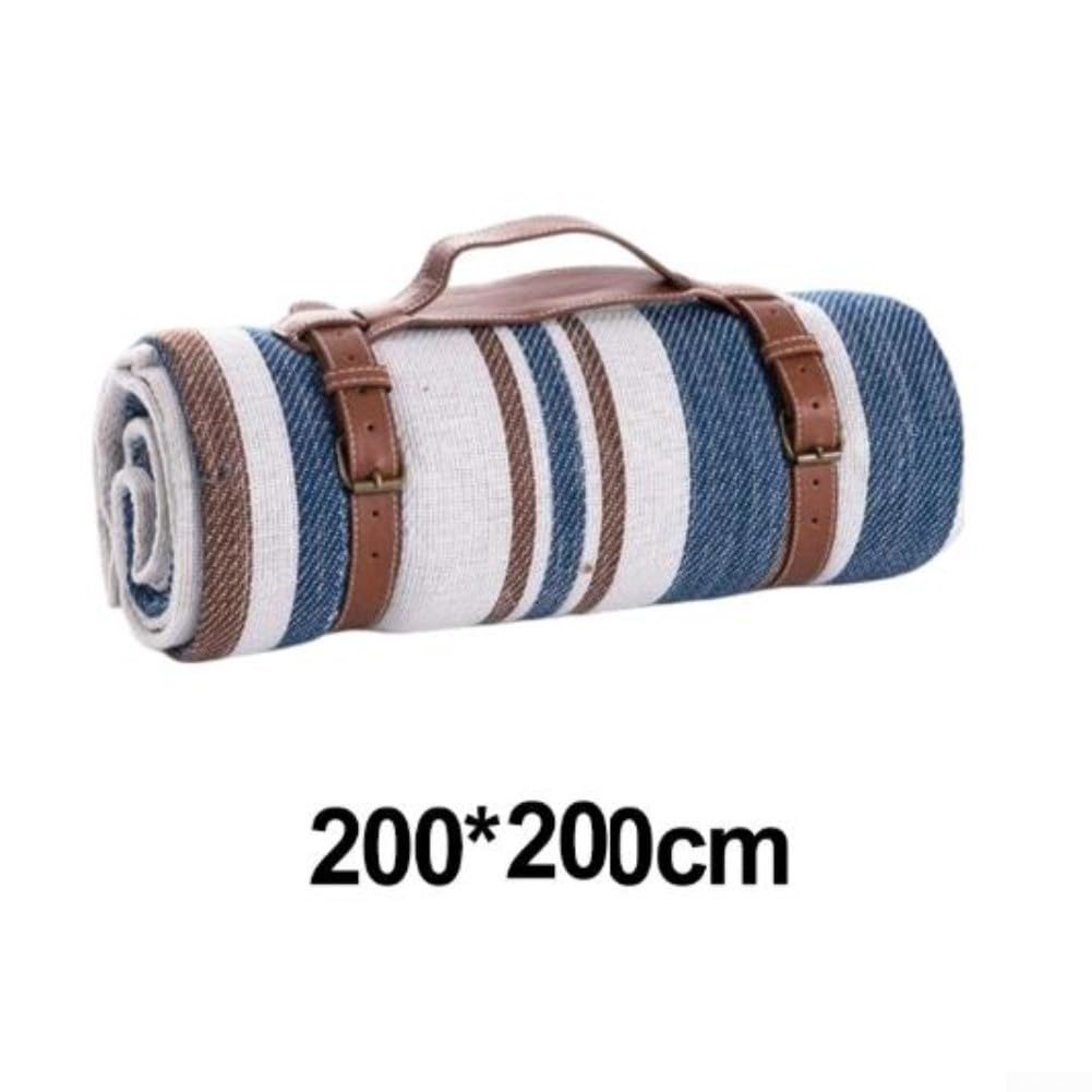 Tapis de Plage XXL Acrylique Doux pour 6-8 Personnes(mocha blue 2 * 2m)