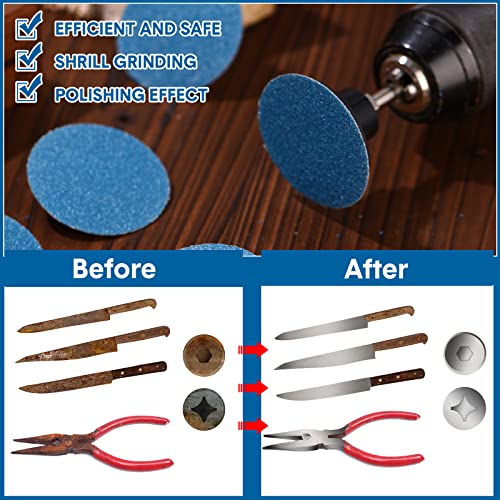 Image of Nuenen 150 Pcs Sanding Discs Die Grinder Sanding 60 Grit 2 Inch Grinding Disc for Surface Finish Grind Polish Burr Rust Paint Removal Use with Die Grinder