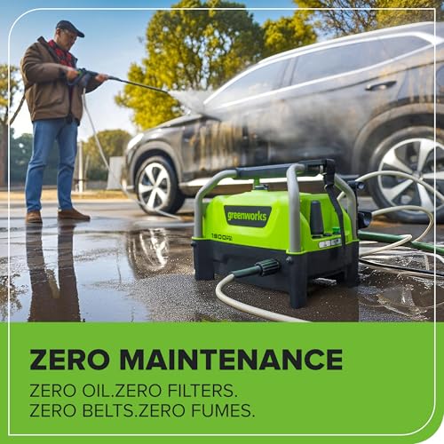 Greenworks 1900 PSI (SGS Certified) 1.2 GPM 13Amp Portable Compact Electric Pressure Washer, Power Washer for Cars, Driveways, Patios, Patio Furniture & Around Pools thumbnail 9