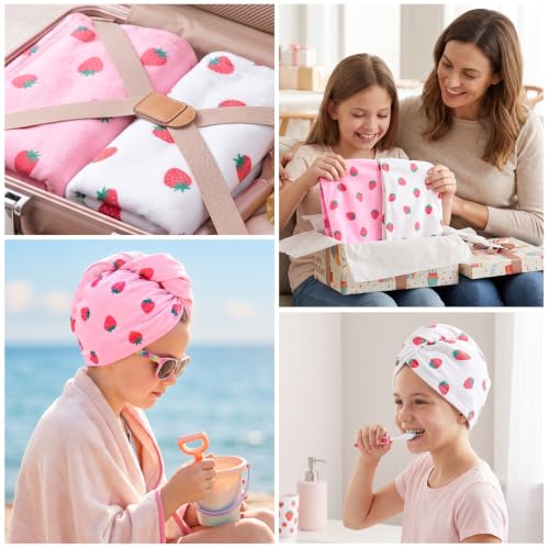 Kids Microfiber Hair Towel Wrap 2Pack Absorbent Hair Drying Turban for Girl - Image 5