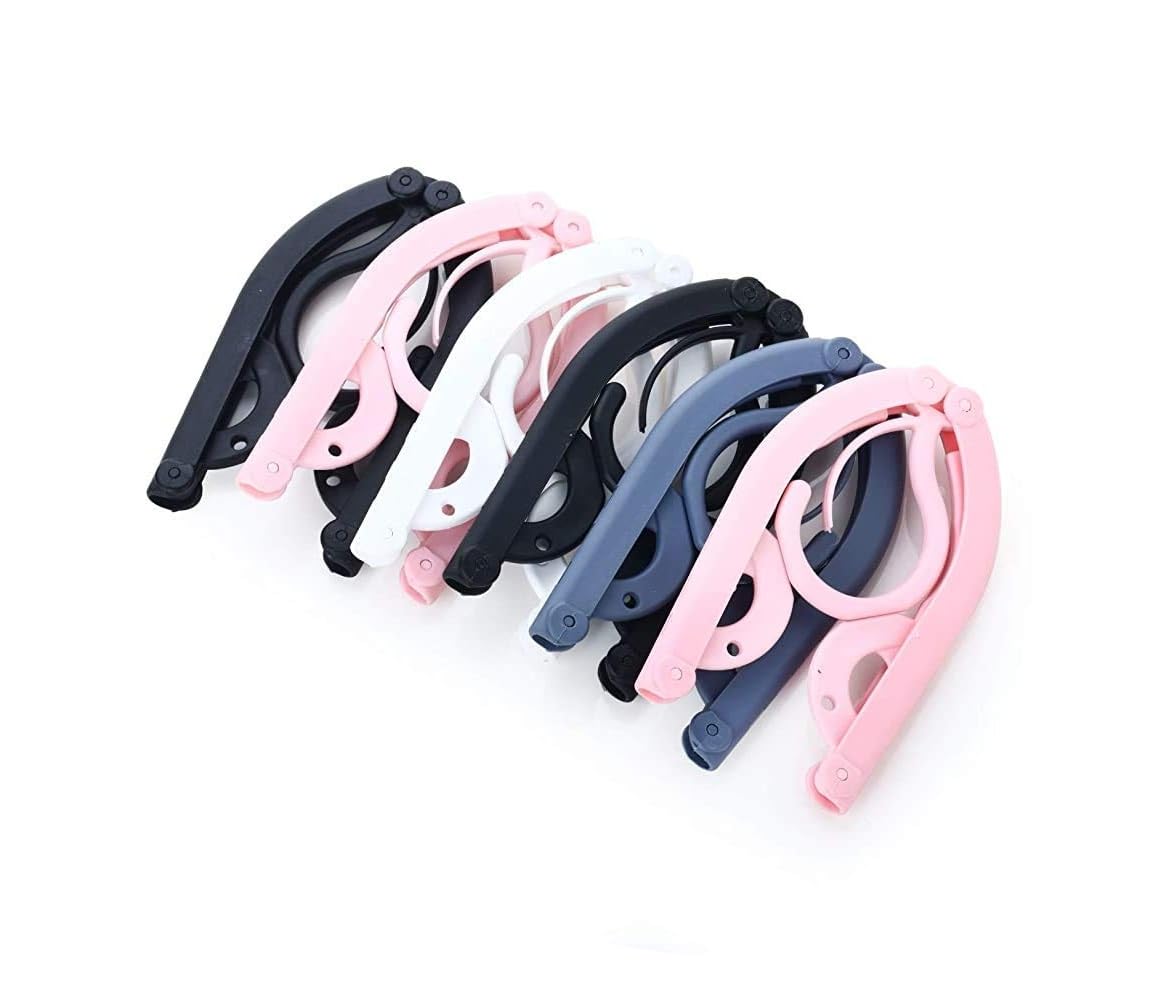 Tekzie Plastic Folding Clothes Hangers Foldable Clothes Drying Rack Magic Folding Coat Racks Plastic Clothing Drying Hanger with Anti-Slip Groove for Home Travel Outdoor(Pack of 6)-image-15
