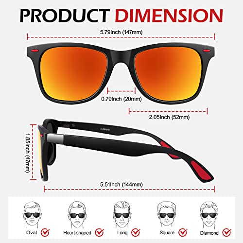 Image of LINVO丨Half Rim High-end Branded and Stylish Sunglasses丨Polarized and 100% UV Protected 丨Men & Women丨Medium丨Riding & Driving