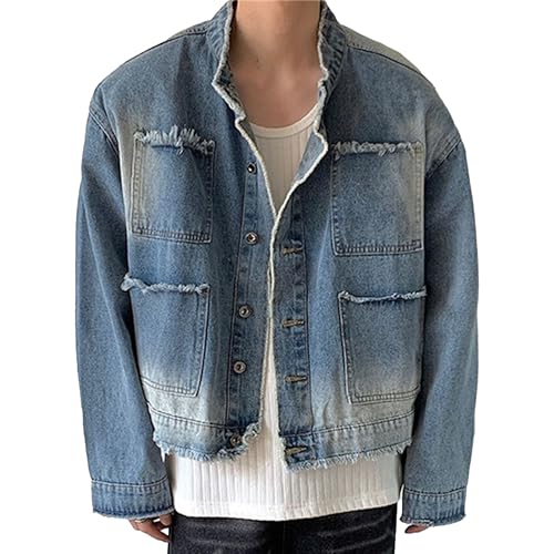 Manteau en jean ample homme pour éviter les vêtements serrés avec son style décontracté