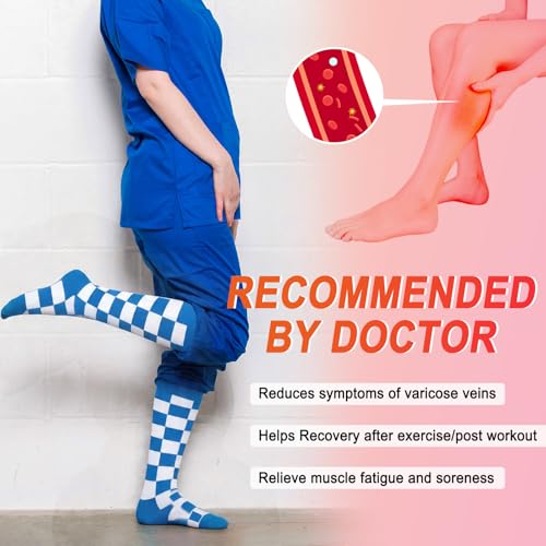 Image of 4 Pairs Compression Socks for Women Circulation-Best Support for Nurses,Running,Athletic,Travel