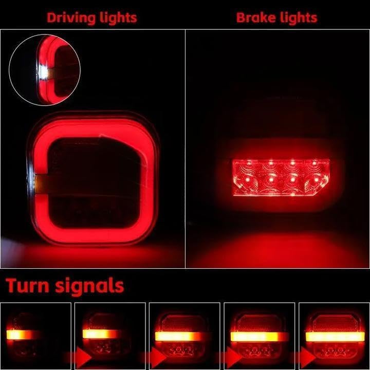 Wireless Magnetic Trailer Lights - Rechargeable LED Tow Lights With IP67 Waterproof & Suction Cups