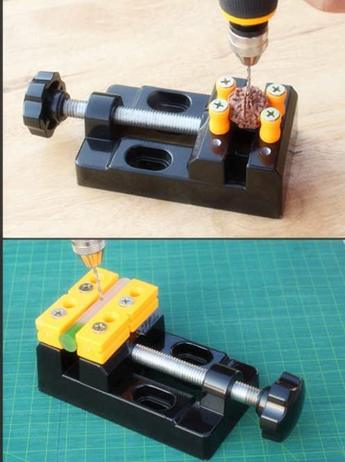 Miniatura 6 de Mini abrazadera de banco de mesa plana Vicio ajustable taladro prensa vicio para joyería DIY Nuclear perforación nuclear talla reloj herramienta de