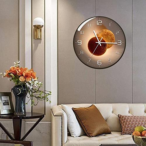 Image of Wall Clock 12 inch Silent Quartz Decorative Wall Clock Non-Ticking Classic Digital Clock Battery Operated Round Easy to Read Handheld Complete Home /Kitchen /Bedroom (419)