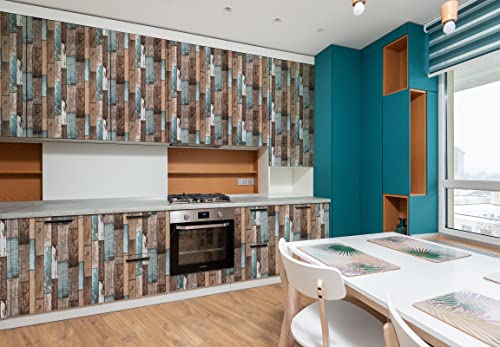 Heroad Brand Wood Contact Paper 3D Wood Planks Peel And Stick Wallpaper Backsplash For Walls Self Adhesive Removable Reclaimed Wood Wallpaper For Bedroom Kitchen 17.7”X118”/Roll #TOP5