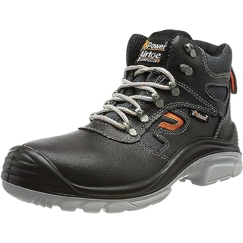 u_power Unisex So10104-44 UPower Sicherheitsschuh EN20345 S3SRC Premiere Gr 44 Glattleder schwarz Kunststoffkappe, Schwarz, EU