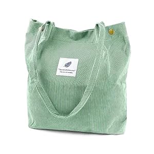 PALAY® Hand Bags Corduroy Tote Bags For Women Large Capacity Shoulder Bag with Inner Pocket for School Work Shopping Travel Daily Use Grocery Casual