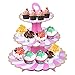 Jinlaili Alzata per Cupcake, 3 Tier Torre per Dessert, Supporto per Torta in Cartone, Riutilizzabile Espositore per Torte, Frutta Piastra Supporto per Feste, Compleanni, Matrimoni, Tè del pomeriggio